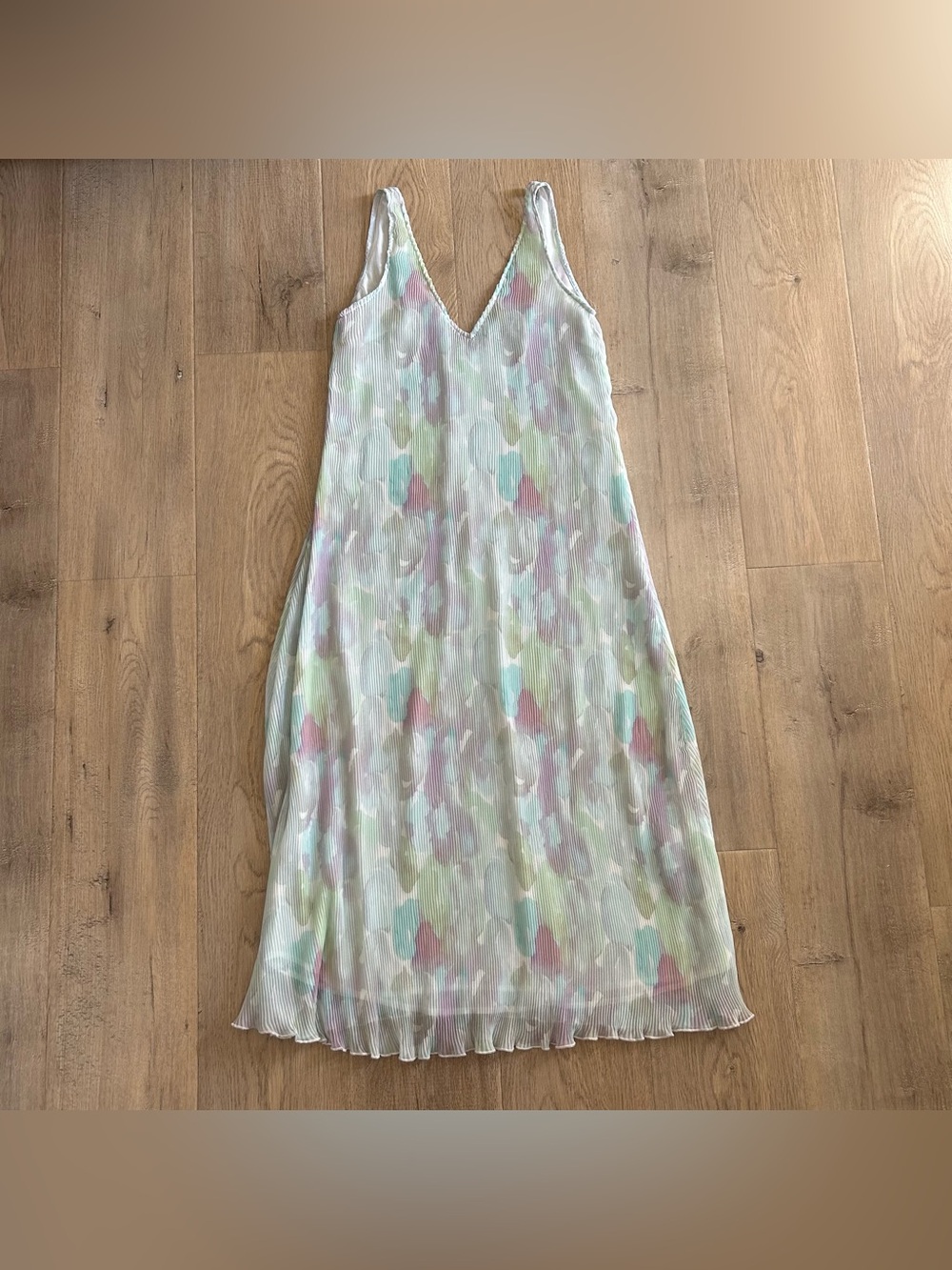Ganni Pleated Georgette Sleeveless Midi Dress